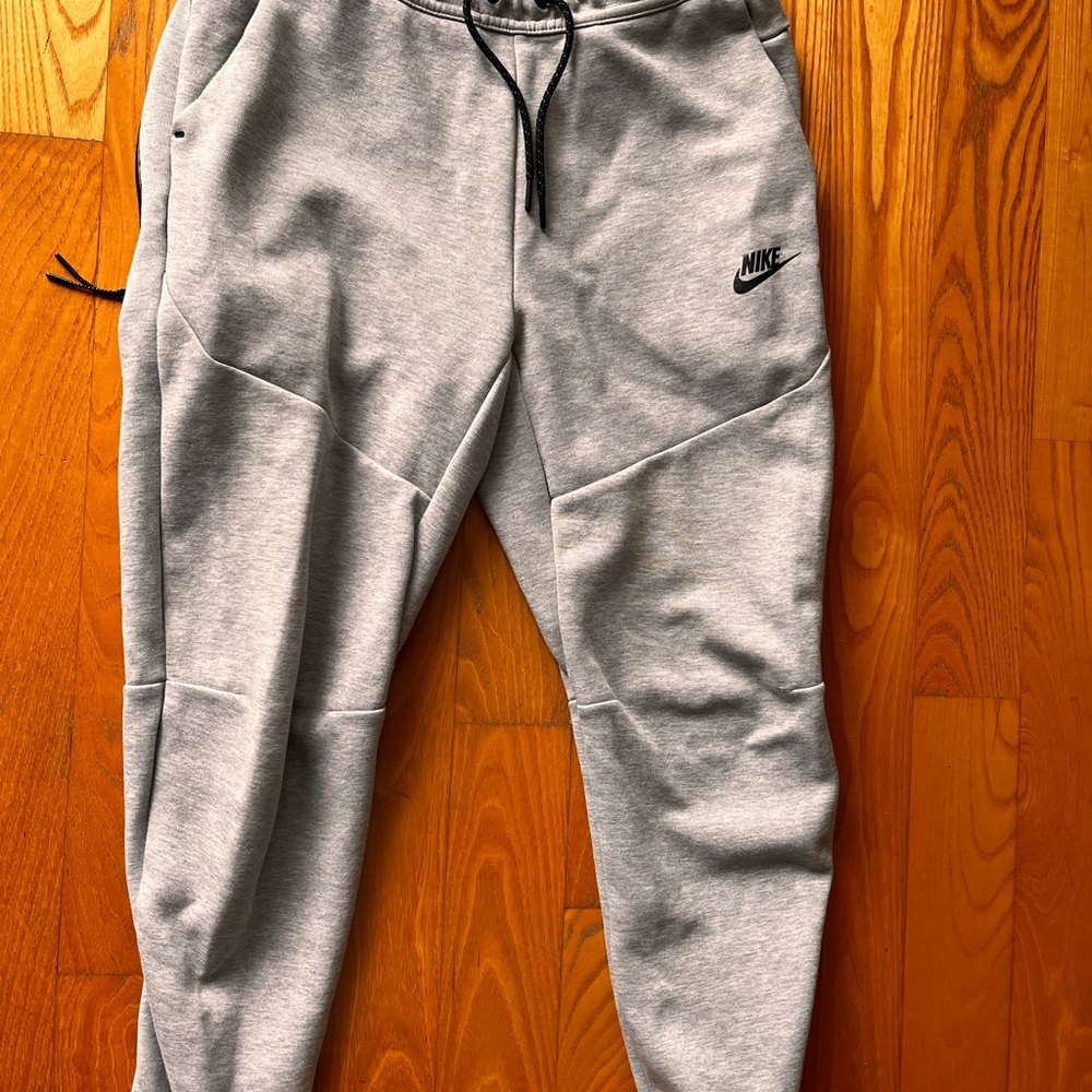 Nike Light Grey Athletic Joggers with Black Swoosh